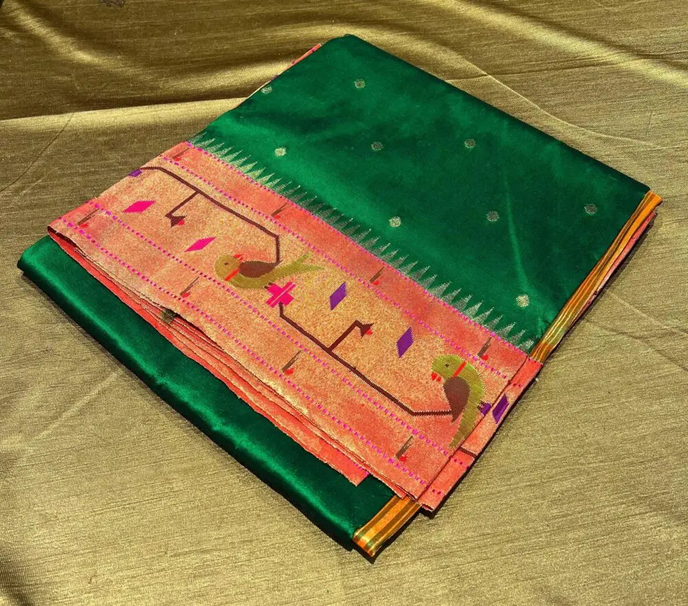 Peacock Parrot Handloom Paithani